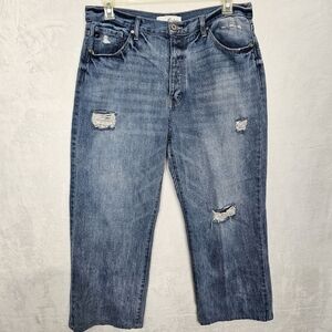Kancan Distressed Button Fly High Waisted Denim Jeans Women's Size 31